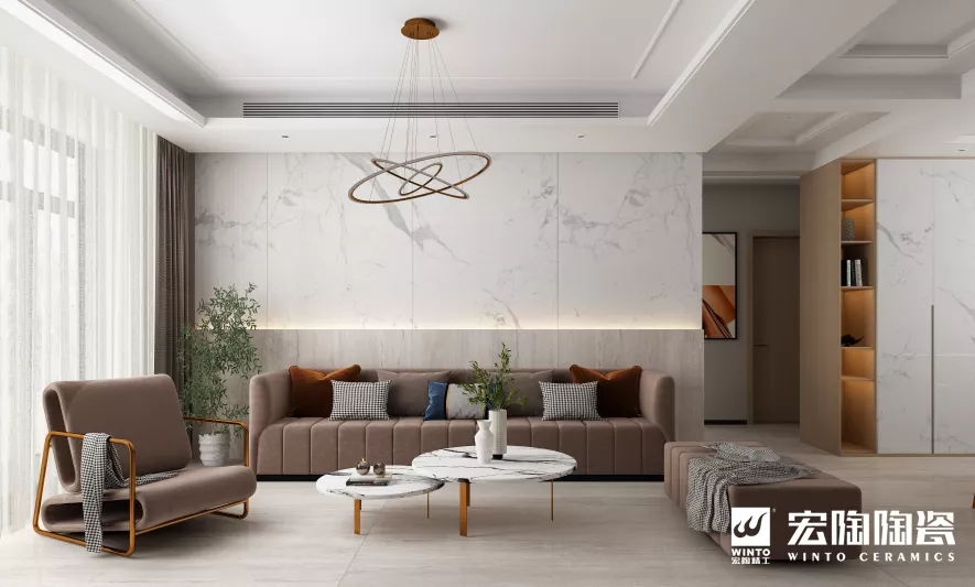 伟德BETVLCTOR1946岩板客厅装建成效图展示