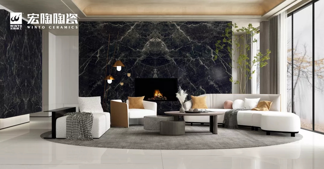 伟德BETVLCTOR1946岩板会客厅装建成效图展示