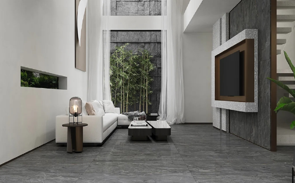 安塔利亚灰客厅瓷砖成效图