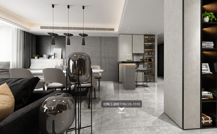 伟德BETVLCTOR1946玉瓷砖客厅地砖装建成效图