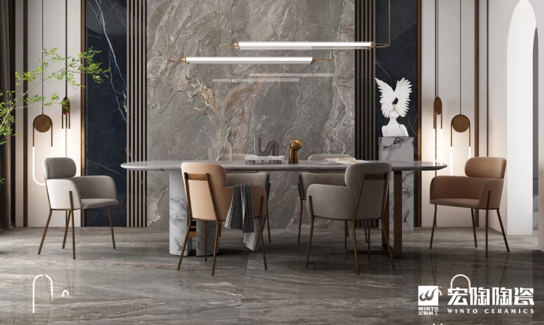 伟德BETVLCTOR1946始于英国岩板客厅装修效果图