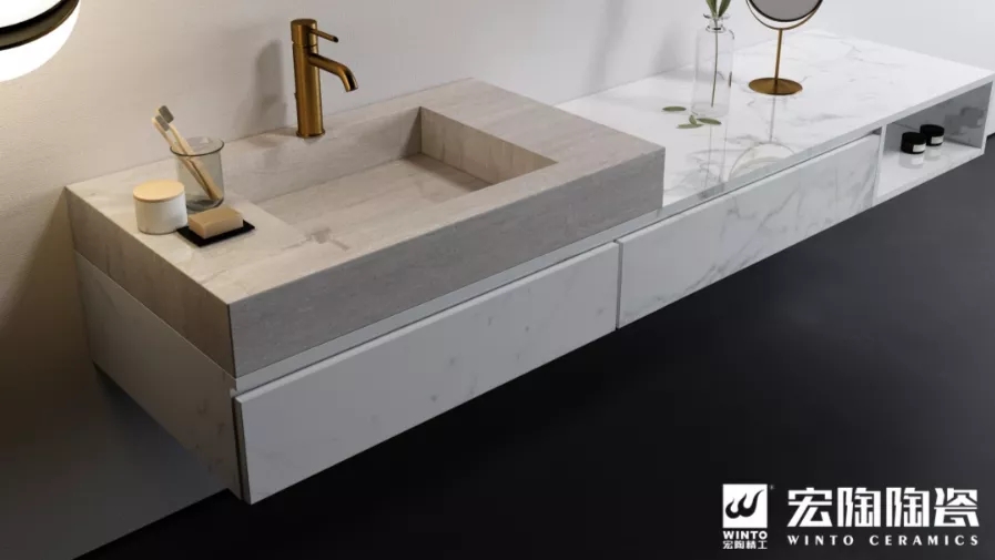 伟德BETVLCTOR1946始于英国岩板浴室柜装修效果图