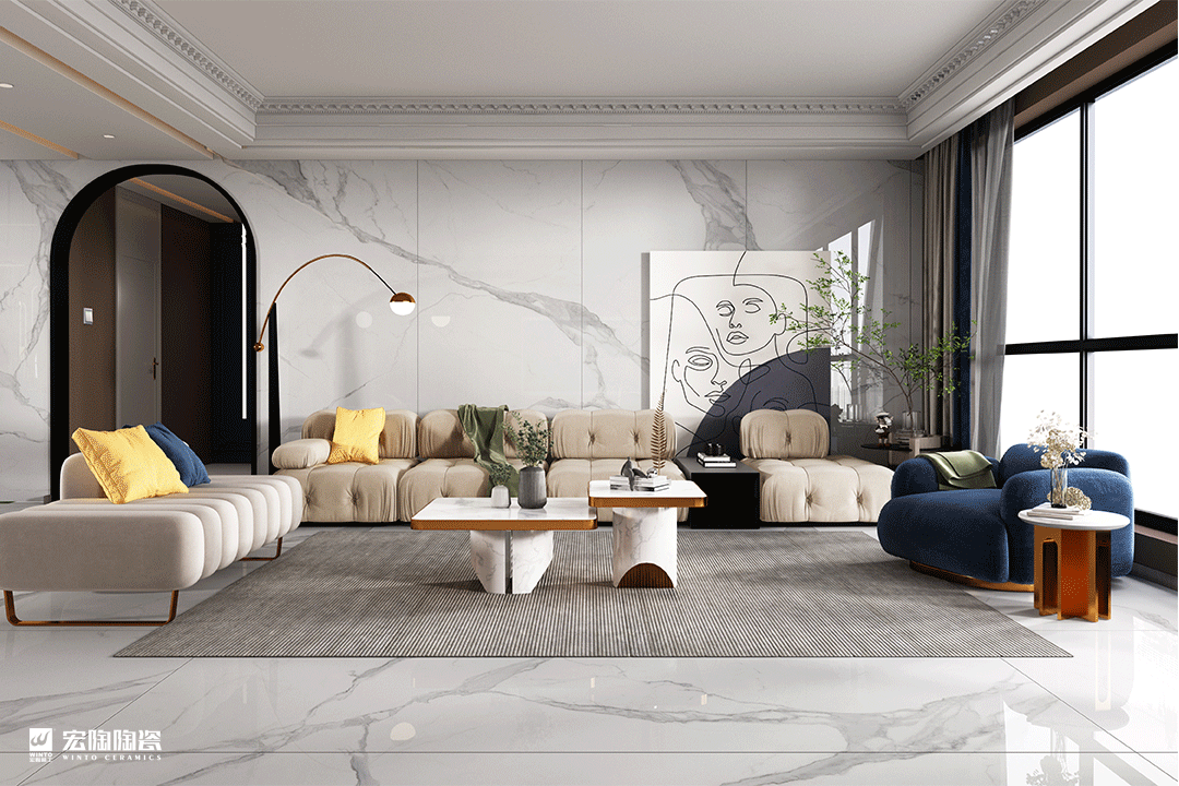  伟德BETVLCTOR1946始于英国白色瓷砖地砖装修效果图