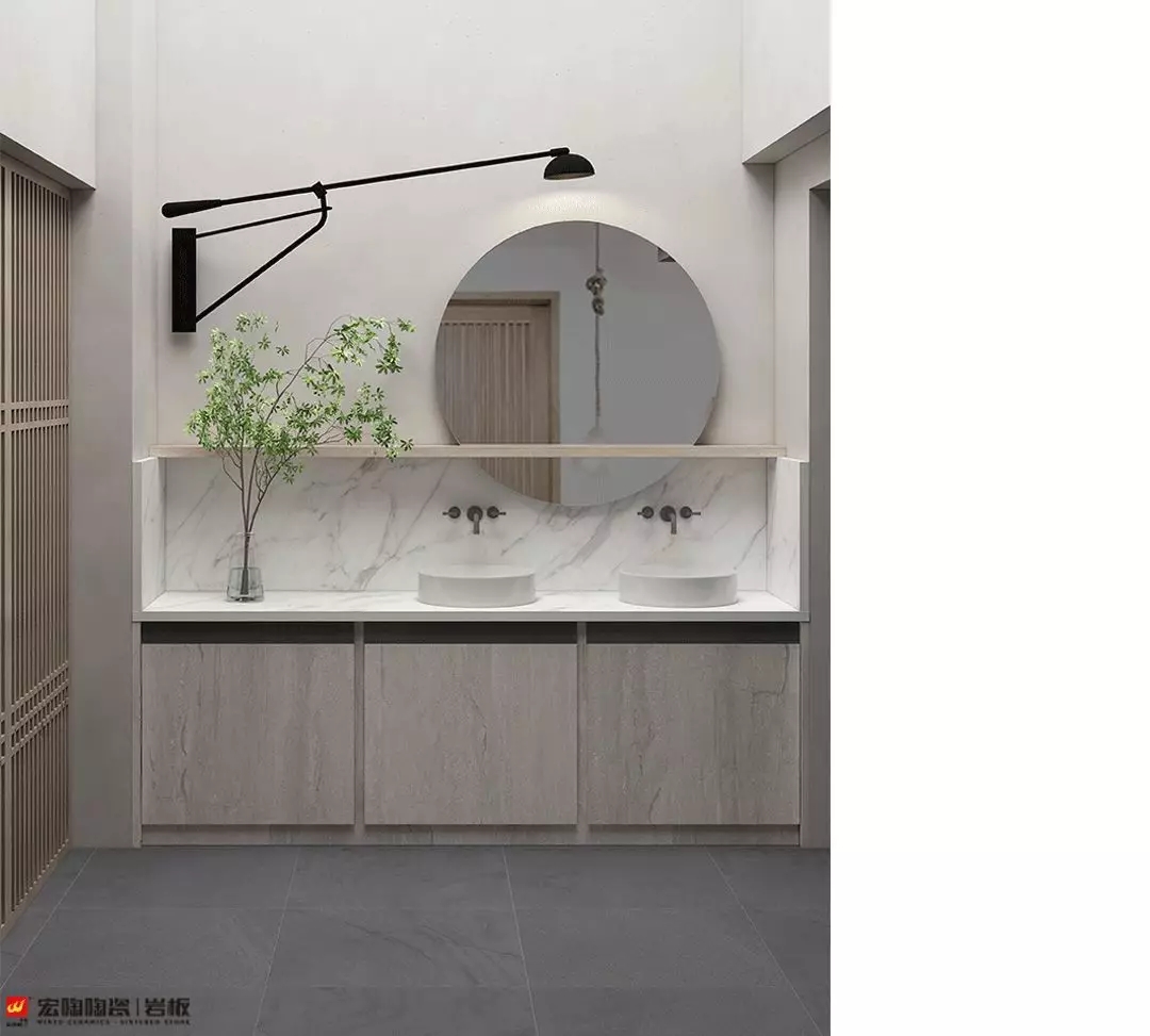 伟德BETVLCTOR1946始于英国800×2600×15mm大花白岩板装修效果图