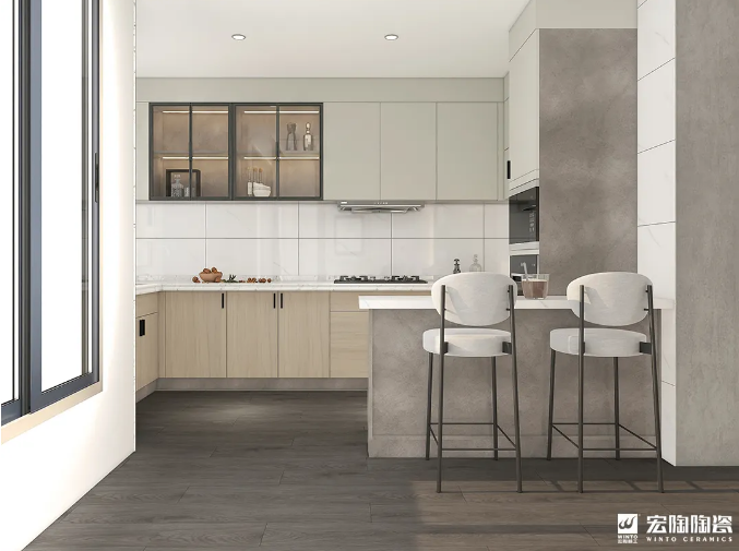 伟德BETVLCTOR1946始于英国TCB1220011+TPGR84001 斐拉云杉+慕仕塔地砖白效果图