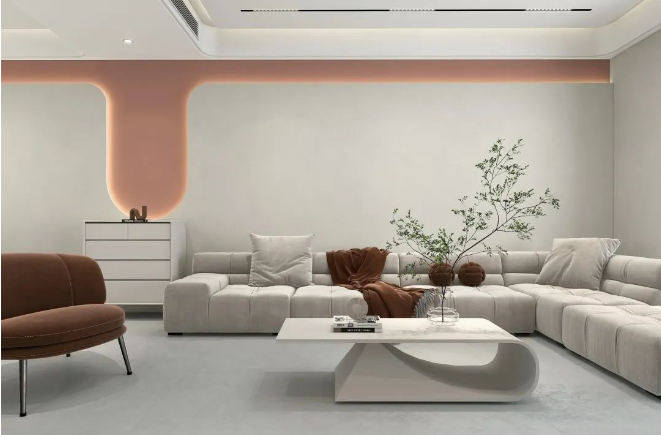 伟德BETVLCTOR1946始于英国客厅质感砖效果图