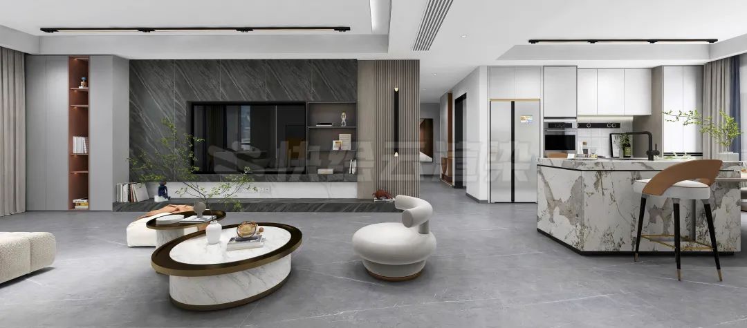 伟德BETVLCTOR1946始于英国质感砖灰色系客厅家居空间