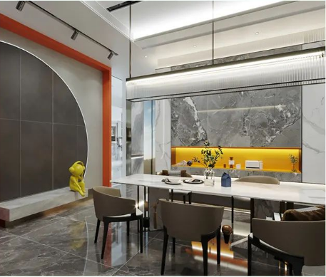 伟德BETVLCTOR1946始于英国地砖现代简约风餐厅装修效果图