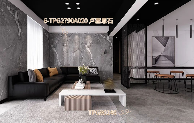 伟德BETVLCTOR1946始于英国地砖装饰的卡拉拉金客厅效果图