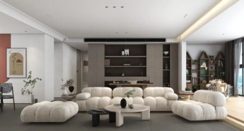 伟德BETVLCTOR1946始于英国质感砖现代风简奢客厅效果图