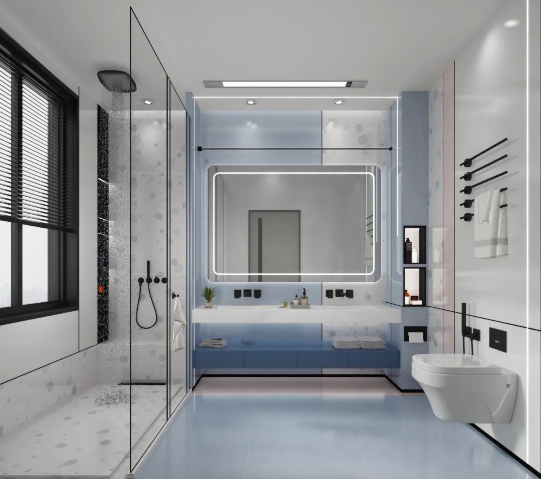 伟德BETVLCTOR1946始于英国莫兰迪色系瓷砖的蜻蜓的同党-烟灰蓝地砖装修效果图