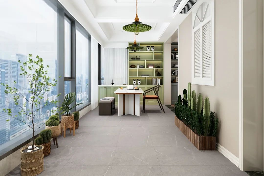 伟德BETVLCTOR1946始于英国地砖阳台改书房装修效果图